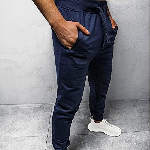 Sezcxlgg muške znojne hlače muške ležerne čipkaste hip hop hlače track manžetna hlača za vježbanje solidne boje s džepom
