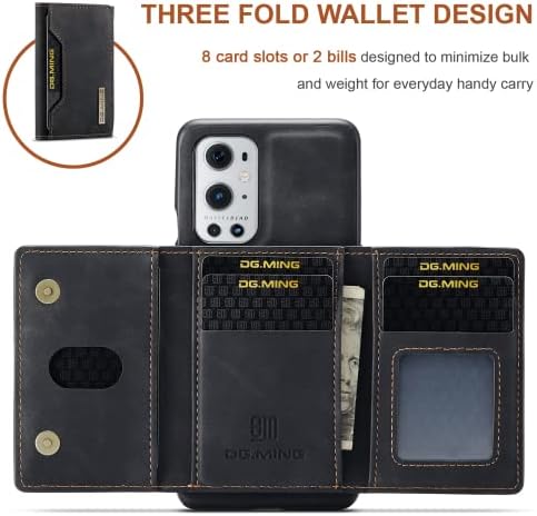 OLOBBIRD Magnetni odvojivi novčanik i Starinski kožna torbica-držač za telefon OnePlus 9 10 Pro R RT ACE Nord 2 N200 N20