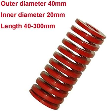 ZhengGuifang Solid 1pcs Crveni srednji kompresiji Kompresija opruga Vanjski promjer 40 mm Utovarivanje kalupa opruga unutarnji