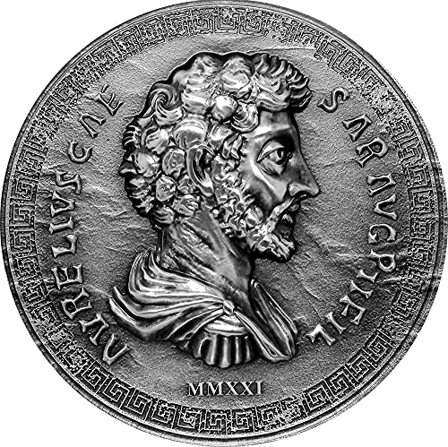 2021. de Rimsko carstvo Powercoin Marcus Aurelius 1 Oz Silver Coin 5 $ Cook Islands 2021 Antique Finish
