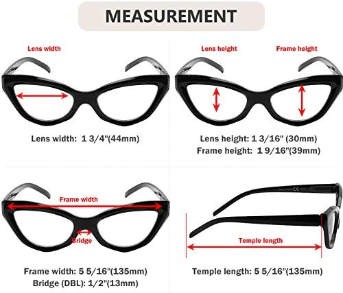 Eyekepper 4-pack naočale za čitanje u stilu mačjeg oka za žene Chic Readers +1.75