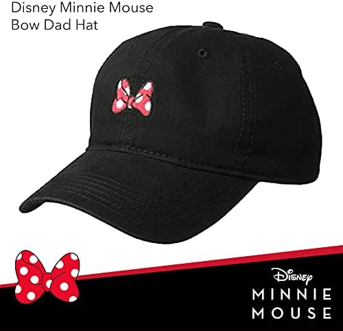 _ S vezenim Minnie Mouse pamučnim Podesivim šeširom za tatu, bejzbolskom kapom sa zakrivljenim obodom