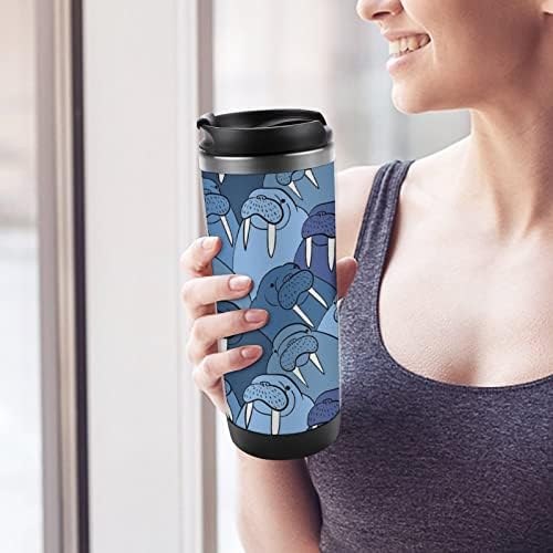 Plavi moržni molr za kavu šalice s poklopcem izolirane šalice od nehrđajućeg čelika dvostruka zidna boca