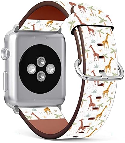 Mingdao kožni pojas kompatibilan s Apple Watch Series 8 7 6 5 4 3 2 1 SE 38 mm/40 mm/41 mm/42 mm/44 mm/45 mm, slatka žirafa