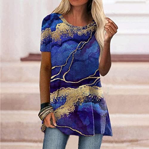 Womens Crewneck majica jeseni ljetni kratki rukav 2023 Odjeća pamučna grafički salon gornje majice za dame il il