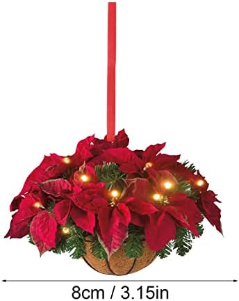 Presvijetljeni umjetni privjesci za košaricu za božićne košare, kreativni božićni ukrasi od drva Viseći poklon za ukrašavanje