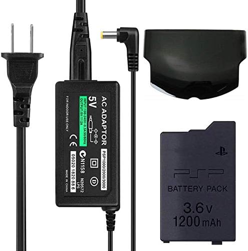 Vency PSP-S110 Zamjena visokog kapaciteta Sony PSP SMIM baterija + AC Adapter 5V 2A Zidno putničko napajanje + Poklopac baterije