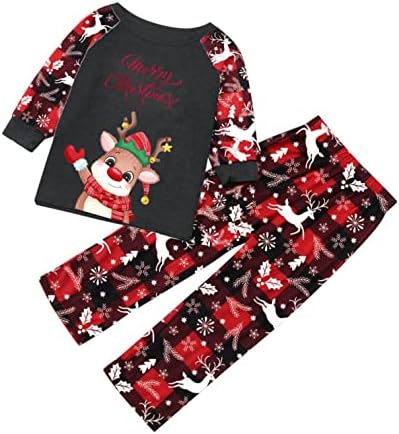 Roditeljski božićni jeleni tisak roditelja Dječje kaznene hlače s dugim rukavima pidžama set za kućnu odjeću set odgovarajućih