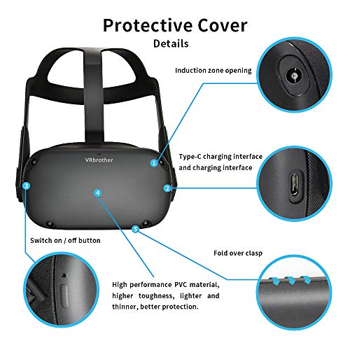 VRBROTHER noviji kontroler verzije Silikone Covermask za Oculus Quest VR Slušalice rezervirane su za infracrveno ne ometaju