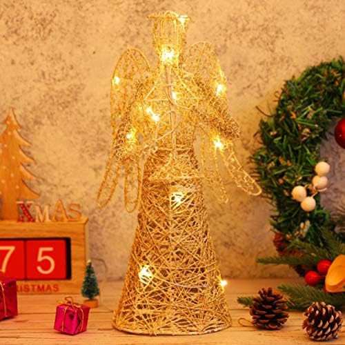 Valiclud božićni dekor Djed Božićnjak Topper Metal Angel Xmas Tree Topper Ukrasi za božićno drvce Topper Zlatni ukras za