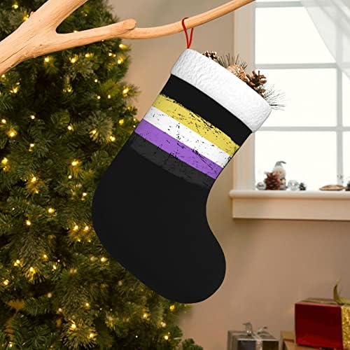 Qg zzx božićne čarape s bijelim super mekim plišanim manžetom bez binarnog ponosa zastava božićni čarape božićne ukrase čarape