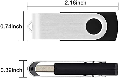 LMMDDP 10PCS USB Flash pogon USB 2.0 Flash Pogoni memorijski štap Preklopni pohranu palca palca Olovka okretna dizajn crna