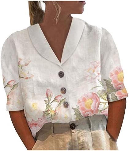 Kapa za plivanje od osjetljive tkanine Ženska majica s printom na kopčanje na kopčanje ležerna košulja kratkih rukava od