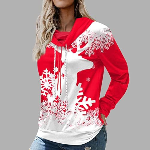 Božićni džemper džemper ženski pulover dugih rukava vrhovi božićni stil stablo print print kaput nadmašuje