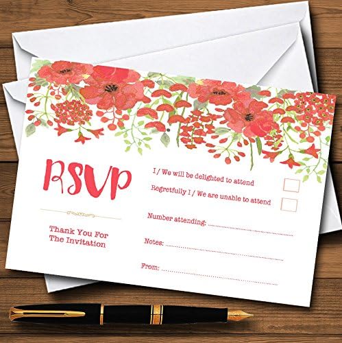 Akvarelni cvjetni koraljni ružičasti Personalizirani RSVP kartice