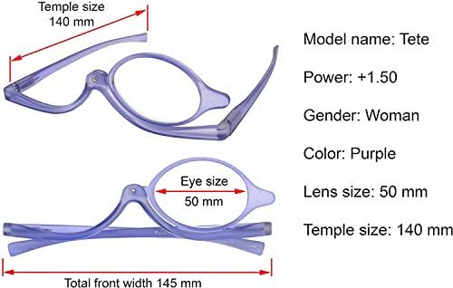 Tete naočale za šminku povećavanje okretne jednostruke leće čine naočale naočale naočale ljubičasti okvir