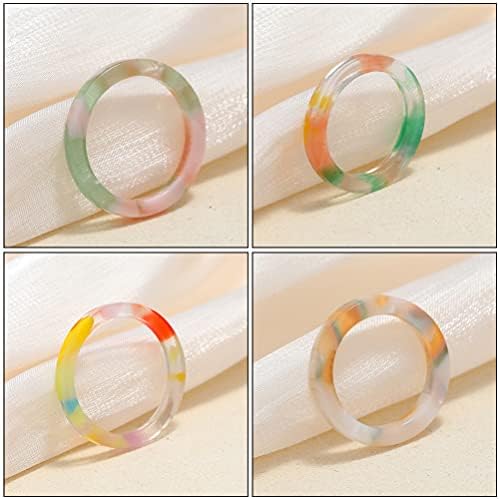Modni prstenovi 7pcs Modni prstenovi u boji s octenom kiselinom prstenovi za zglobove prsteni za rep djevojke retro dekor