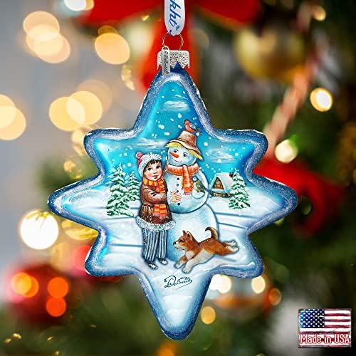 Izgradite snjegovićni ukras za staklenu zvijezdu, Djed Mraz i božićni dekor - 755-009 by G.DEBREKHT