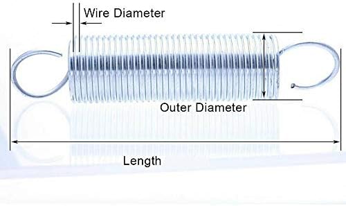 Kompresija opruga Oljepoveznik od nehrđajućeg čelika Oljetni promjer 5 mm promjera žice 0,5 mm bijeli cink pozlaćeni ekstenzija
