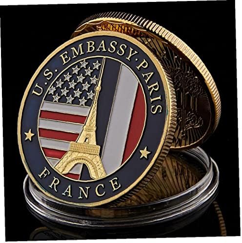 Komemorativni novčić USA Ministarstvo državne ambasade Francuske Tower Tower SUVENTIR IZLAZA KOMEMORATIVNI ZLATNI TOKE