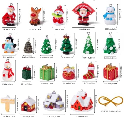[3D nadograđeno] Mini ukrasi za božićno drvce, minijaturni božićni ukrasi Mini božićni ukrasi za zanat, smola Djed Mraz,