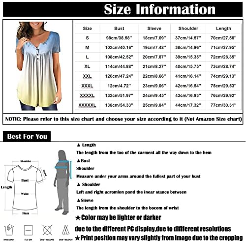 2023. Ljetna modna majica za žene cvjetne tunike koje se nose s gamašama kratki rukavi v vrat skrivaju majice trbuha u trbuhu