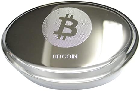 Srebrno toniran urezani elegantni bitcoin novčić kripto -valute blockchain ovalni sitnicu kutija nakita