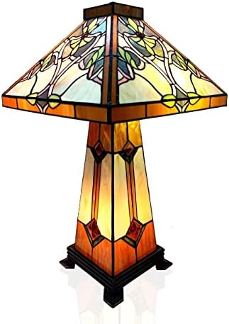 Naduoxrk tiffany figura stolna svjetiljka, cvjetni stil, baza legura, 18-inčna dijagonala, NAD13-1TB, kape od 3 svjetla