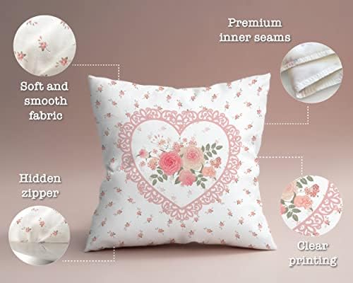 Dekor sobe bclose coquette, pokrov jastuka 18x18 za estetske jastuke, slatki ružičasti ukrasni jastuk