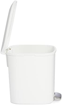 Kompaktna plastična kupaonska kanta za otpad od čelika, Bijela, 6 litara