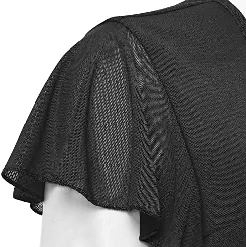 ženski vrhovi tunike za skrivanje trbuha, Ležerne jednobojne Nabrane bluze, majice s okruglim vratom i kratkim rukavima koje