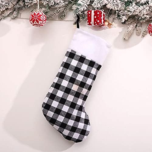 keaiduoa 8pcs/set božićne čarape karirane božićne čarape ukras poklon bombon stablo viseće ukrase čarape za odmor za odmor