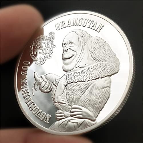 Životinjski novčić sretan poklon orangutan jedenje banane komemorativne kovanice kraljice Engleske glave srebrne kovanice