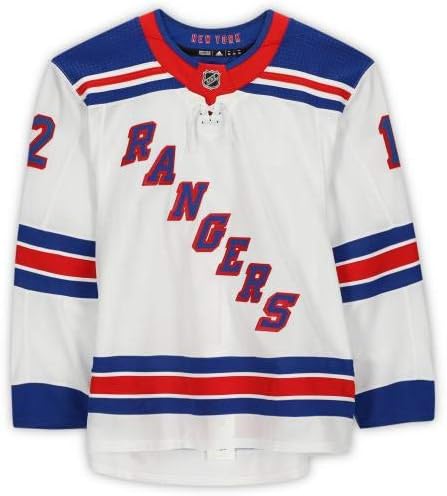 Julien Gauthier New York Rangers -a koji se koristi 12 White Set 1 Jersey nošen tijekom gostujućih igara odigranih između