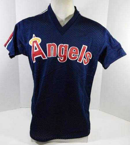 1983-90 Kalifornijski anđeli 28 Igra korištena Blue Jersey Batting Practing XL DP21600 - Igra korištena MLB dresova