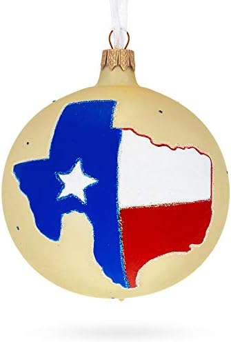 Texas State, USA Glass Ball Božićni ukras 4 inča