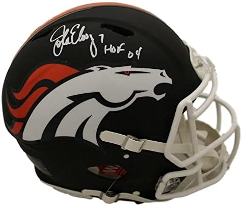 Crna kaciga s autogramom Johna Elveija s autogramom od 92568 - NFL kacige s autogramima igrača.