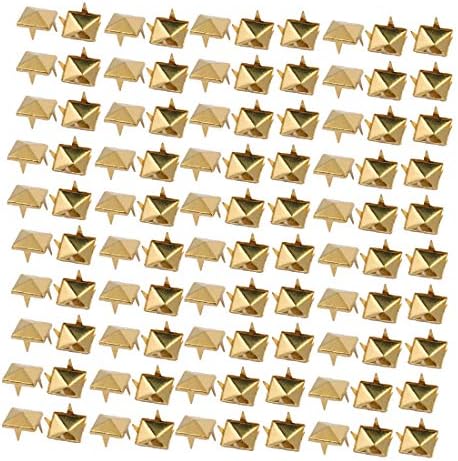 Novi LON0167 100PCS 12 mm kvadratni papir Brad učvršćivače Zlatni ton za scrapbooking diy zanat (100 Stücke 12 mm quadratisch