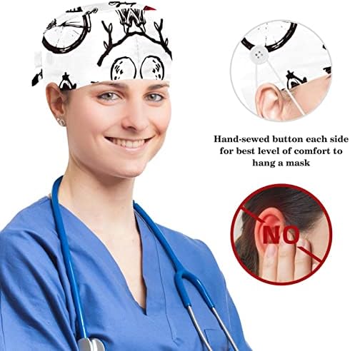 Yoyoamoy Podesiva radna kapica s gumbom pamučni znoj Paris Pink kirurg kapica za žene