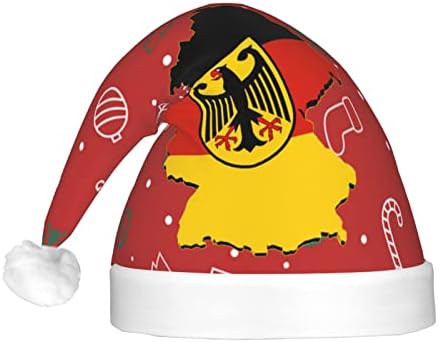 Karta Njemačke Zastava smiješni plišani šešir Djeda Mraza za odrasle osvijetljeni Božićni šešir za žene i muškarce Božićni