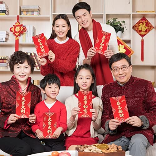 Uho 18pcs 2023 novogodišnje crvene koverte, kineski mjesec sretan novac crvene koverte Nova Godina Hong Bao s DAJIDALI dekorom