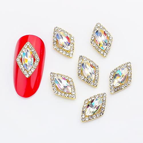 Wokoto 20 pcs art art rinestones legura čari za nokte rombus nokti dijamanti stakleni kristal ab metal dragulji dragulji