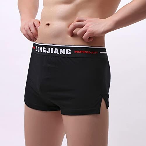 Sportsko donje rublje za muškarce muško ležerno jednobojno donje rublje s bočnim prorezom hlače pamučne pantalone udobne