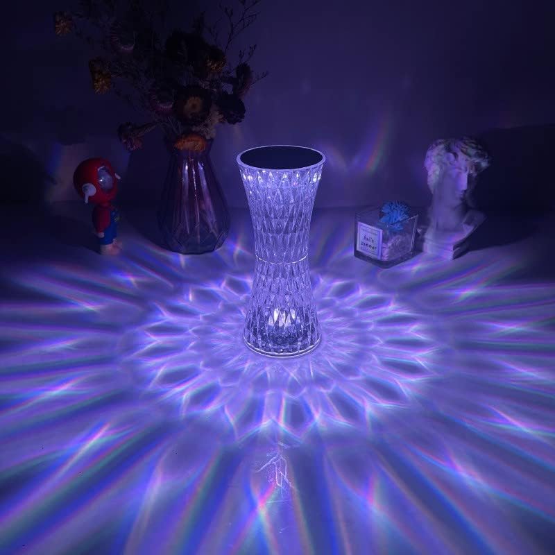 Kristalna dodirna svjetiljka koja mijenja 16 boja, romantična ružičasta dijamantna stolna svjetiljka za spavaću sobu, dnevni