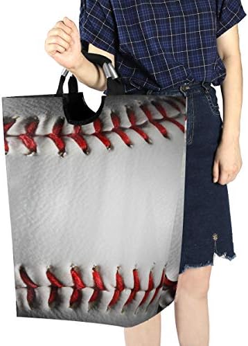 Baseball velika košarica za rublje izbliza, sklopiva s ručkama, vodootporna izdržljiva odjeća, okrugla kanta za pranje rublja,