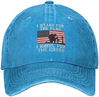 Zalažem se za zastavu i kleknem za križni šešir križ Isus Patriot Christian Hat Vintage tate šeširi bejzbol kapu
