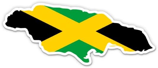 Jamajka zastave Jamajčansko oblik zemlje - 3 vinilna naljepnica - za telefon s vodom za prijenosno računalo telefon - vodootporan