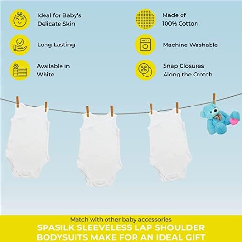 Spasilk unisex -baby novorođenčad bez rukava bez rukava, 3 pakiranja, 0 - 24 mjeseca - Bijeli bodysuits