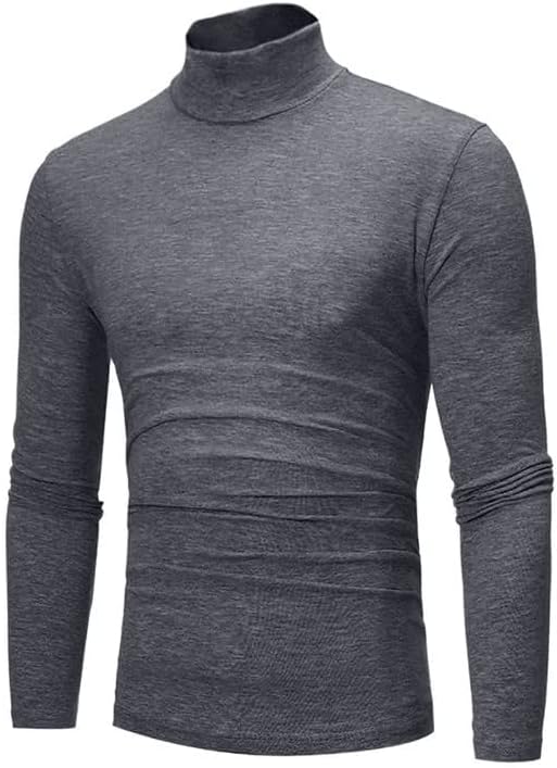 Muški gornji dio dolčevite u boji, Jednobojni osnovni tanki džemper, ležerno donje rublje dugih rukava, majice, Muška ugodna