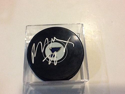 Paul Stastna potpisao je hokejaški pak St. Louis Blues s potpisom B-NHL pakova s autogramima